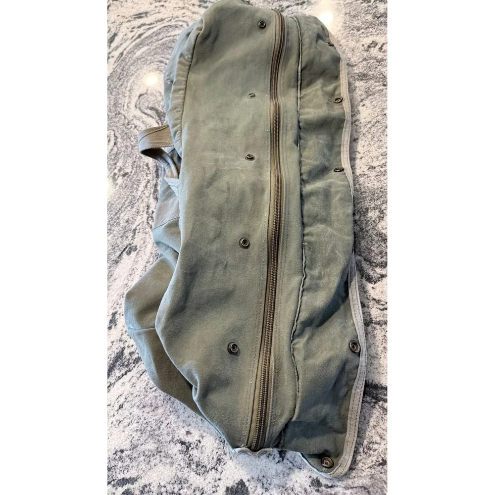 Vintage Military Canvas Flyers Kit Bag Olive Drab Green Duffle Travel Bag
